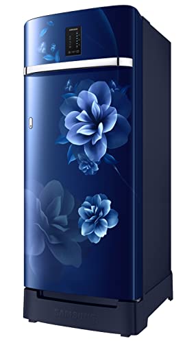 Image of Samsung 215L 3 Star Inverter Direct-Cool Single Door Digi-Touch Refrigerator Appliance (RR23C2F23CU /HL,Camellia Blue) Base Stand Drawer