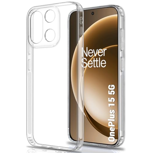 Image of TheGiftKart Best Camera Protection Back Cover Case for OnePlus 15 5G | Ultra Clear Soft Case | Inbuilt Dust Plugs & Anti-Slip Grip | Slim & Protective Cover for OnePlus 15 5G (Silicone, Transparent)