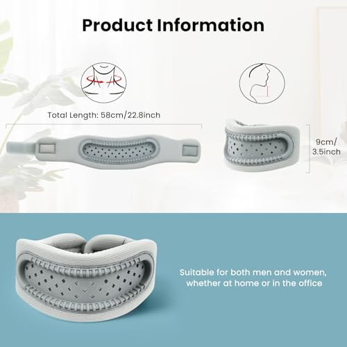 Image of Neck Brace,Support Cervical Collar,Relieve Cervical Pain&Pressure,Soft Skin-Friendly Fabric,Memory Foam Wrapped in Silicone Breathable Hard Frame,One Size for Men&Women(Space Gray)