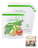Smell Proof Food Bags - 8.5 x 10 Inch Smell Proof Freezer Bags for Camping and Food Storage - Reusable Odor Proof Bags Stand Up Clear Double Zip and Odor Control(5 Pack)