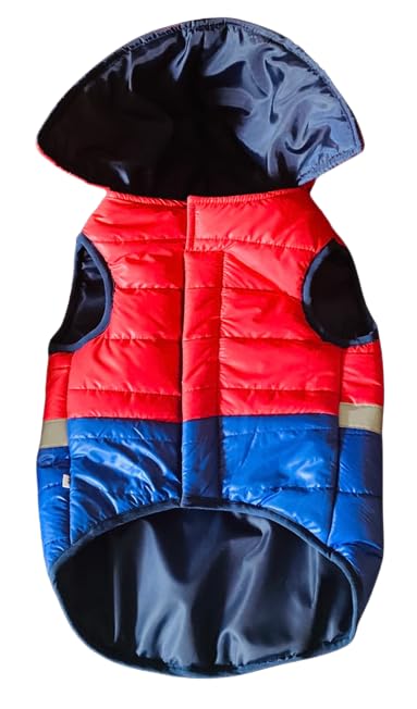 Woofiezz Dog Winter Jacket & Hoodie| Warm and Comfortable Dog Jacket for Winter | Suitable for All Breeds | Stylish Winter Clothes for Dogs | Stylish Cold Weather Coats for Dogs (Red-Blue-7XL) (B0CNJZT5VK) Amazon Price History, Amazon Price Tracker