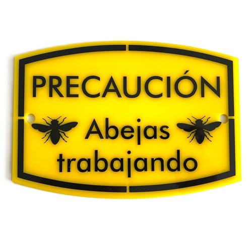 Beekeeping Warning Sign “Precaución: Abejas Trabajando” – Imker Warnschild für Bienenstock & Garten – Wetterfestes Outdoor Schild für Bienenstand – Geschenk für Imker – Weitere Sprachen verfügbar