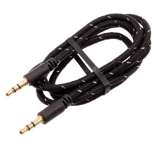 Cable auxiliar Jack 3.5mm trenzado negro 1 m miniatura 1