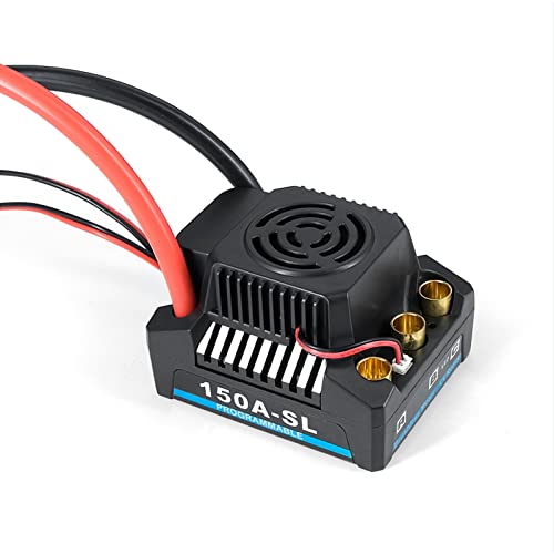 Parametri: corrente di impulso dell'ESC senza spazzole impermeabile: 150 A, corrente di controllo: 720 A, uscita BEC: 5 A/5,8 V, forte resistenza alla corrente e buone prestazioni di dissipazione del calore.