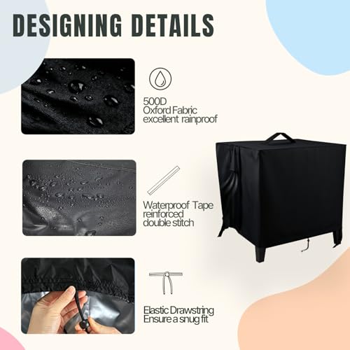 Fizentia Hose Reel Box Cover,Waterproof Hoses Storage Boxes Covers for Metal Hose-Reel,Heavy Duty Garden Water Hose-Box Shield (24x24x19in,Black) by Fizentia - Used condition - Image 3