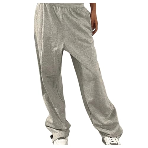 SweatyRocks Women's Baggy Wide Leg Pants Casual Elastic High Waisted Pants with Pockets