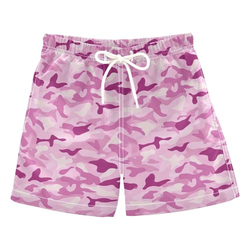 JUNZAN Camo Boys Swim Trunks Toddler Swimming Trunks for Boy Beach Swim Shorts Lilac Purple