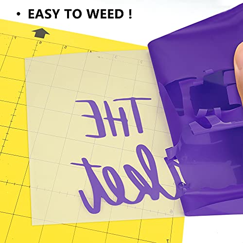 Image of RENLI.TONG Purple Glossy HTV Iron on Vinyl Roll for T-Shirt, 12Inch x 5ft, Durable, Waterproof, Compatible with All Cutter Machines