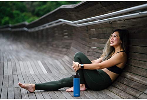 Image of Drinco Stainless Steel Water Bottle Spout Lid Vacuum Insulated Double Wall Water Bottle Wide Mouth Leak Proof Keep Cold Sport Camping Hiking (22oz Royal Blue)