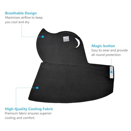 Vanolu Summer Cooling Neck Gaiter Face Mask for Women, UPF 50+ UV Protection, Breathable Ice Silk Sun Protection Mask (Black)