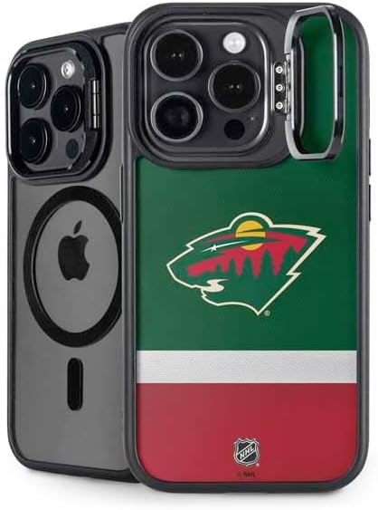 Skinit Kickstand Phone Case Compatible with iPhone 16 Pro - Officially Licensed NHL Minnesota Wild Frozen Design