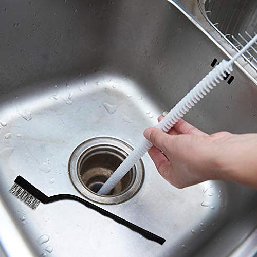 Topbuti 15 Pcs Mini Stainless Steel Wire Brush Set For Cleaning Welding Slag Rust, Wire Bristle Scratch Brush Set, Curved Handle Brushes #TOP5