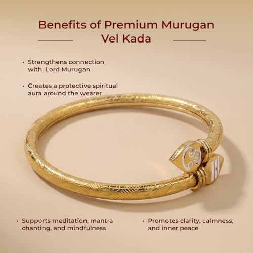 Image of Divine Hindu Premium Vel Murugan Kada | Traditional Design Authentic Spiritual Kada for Men