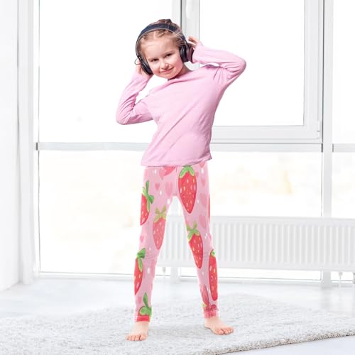 Bolaz Toddler Girls Leggings Printed Yoga Pants Leggings Seamless Strawberry for Kids4