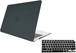 Kit Capa Case Para Macbook Air 13 Polegadas A2337 A1932 A2179 + Película de Teclado CHIP M1 Fabricação 2018 a 2021 (Preto Fosco)