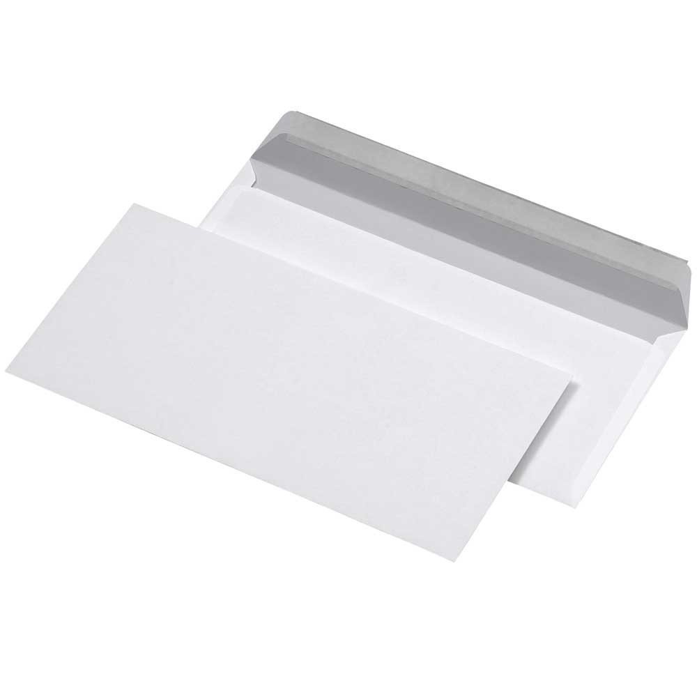 2000 Briefumschläge 110 x 220 mm ohne Fenster haftklebend 80g/m