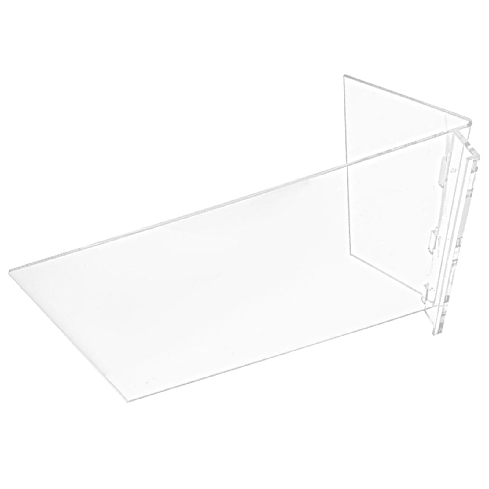 sodeber Professional Acrylic Garment Display 34cm Shelf Unit for Retail Clothing Exhibition and Organization Detachable Acrylic Shirt Display Rack