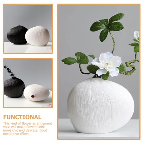 Vase en céramique blanc stable anti-chute pour bouquets