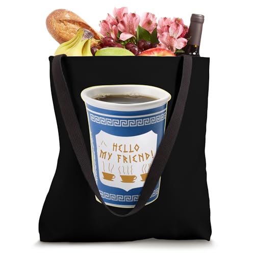 Old School NY New York Hometown Greek Diner Coffee Cup Tote Bag miniatura 4