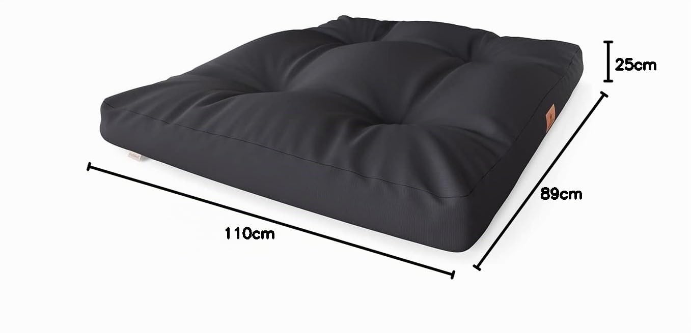 Knuffelwuff Hundekissen Gatsby aus Oxford-Gewebe 110 x 89cm Schwarz - rutschfeste Unterboden - leicht zu reinigen - für große, mittelgroße und kleine Hunde