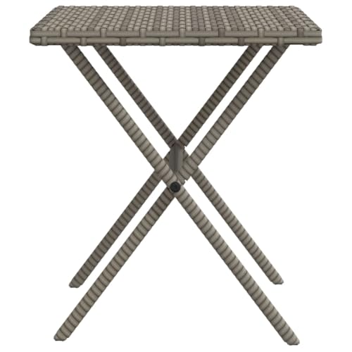 Chaises longues en polyrotin gris avec table basse et coussins pour jardin - 8