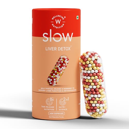 Wellbeing Nutrition Liver Detox Supplement | Clinically Proven Milk Thistle Berberry + 6 Organic Herbs for Fatty Liver Alcohol Detox Liver Protection & Repair | 60 Delayed Release Veg Capsules