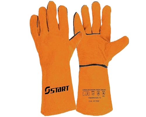 Luva Segurança Proteção Couro Raspa Cano Curto Soldador Pedreiro Obra