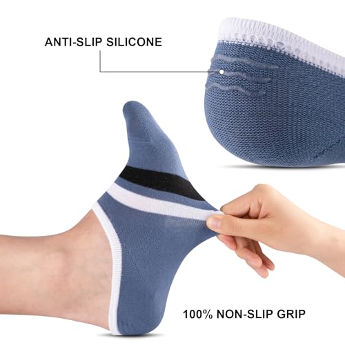 eallco No Show Socks Men Cotton Low Cut Non Slip Invisible Thin Socks 8 Pairs3