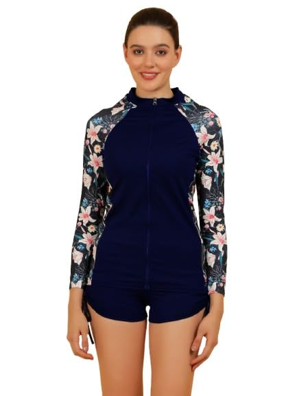 fytte Rash Guard Jacket Sun Protection Long Sleeves Swimsuit Top Zip Front Swim Shirt for Women-picture-10