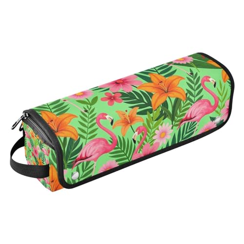 Organizador de Herramientas para Cabello 2 en 1 y Base Resistente al Calor con Gran Capacidad con Diseño Floral Tropical Flamenco