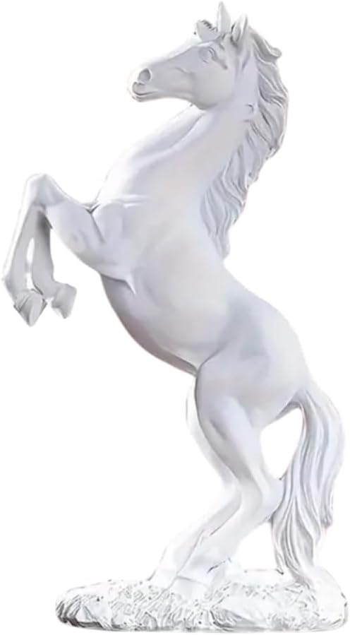Art Figurine Animal Sculpture, Horse Home Decor, Resin Statues, Decor Figurine, Standing Horse, Modern Desk Figure, Home Accent Ornament, Furnishings Figurines Art, Crafts Accessories Crafts (White)