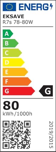 EKSAVE Lampadina alogena R7s, 78 mm, 80 W, 230 V