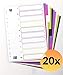 Produktbild 20 x Kunststoff-Register myColour blanko 10 Blatt 10-teilig für DIN A4 Plastikregister mit beschriftbarem Deckblatt multicolor