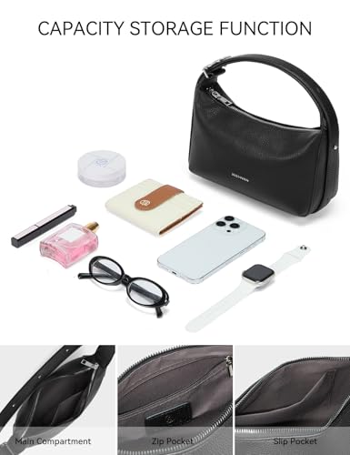 BOSTANTEN Small Crossbody Bags for Women Hobo Bag Vegan Leather Fall Purse Trendy Shoulder Handbag with Adjustable Strap4