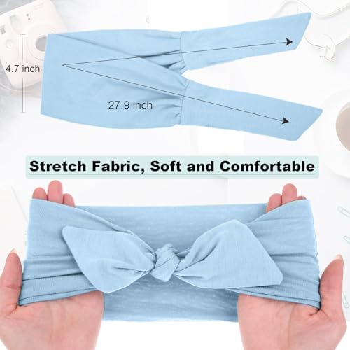 Image of 6 Pieces Headbands for Women Adjustable Knotted Headbands Non Slip Trendy Elastic Hair Bands for Women's Workout Sweat Head Bands Soft Headband for Yoga Running Sport