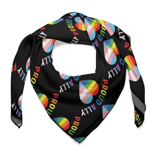 Pride Month LGBTQ Gay Pride Ally Scarf For Women Silk Head Scarf Square Hair Scarves Shawls Hair Wraps Bandana Neckerchief Decor for Adult 27 * 27 Inches