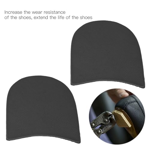 Image of Rubber Heel Replacement Pads, Anti Slip Wear Sole Protectors Repair Support for Leather Shoes Sneakers Black 3.7 x 3.6 in 3.5mm Thick 1 Pair