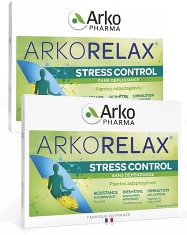 Arkopharma Arkorelax STRESS CONTROL - Rhodiola, Eleuthérocoque, Magnésium et Vit B6 pour Adultes en Situation de Stress 