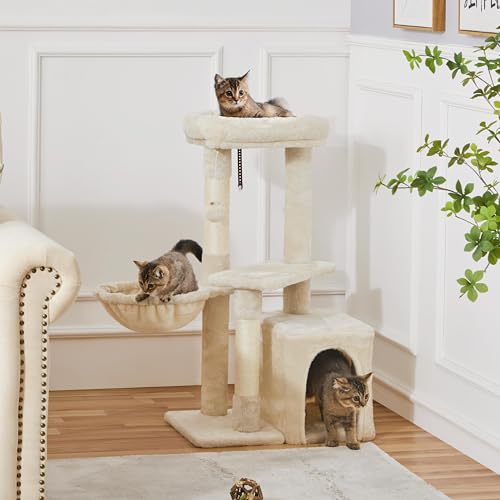 Árbol para gatos Torre de juego para interior beige miniatura 2