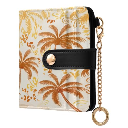 CEBUGI Palmeiras porta-cartões de crédito feminina fina carteira à prova d'água pequena com bloqueio de RFID, capas de cartão de couro para mulheres e homens