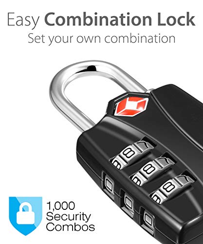 Tsa Accepted Luggage Locks, Fosmon (3 Pack) Open Alert Indicator 3 Digit Combination Padlock Codes With Alloy Body For Travel Bag, Suit Case, Lockers, Gym, Bike Locks Or Other #TOP3