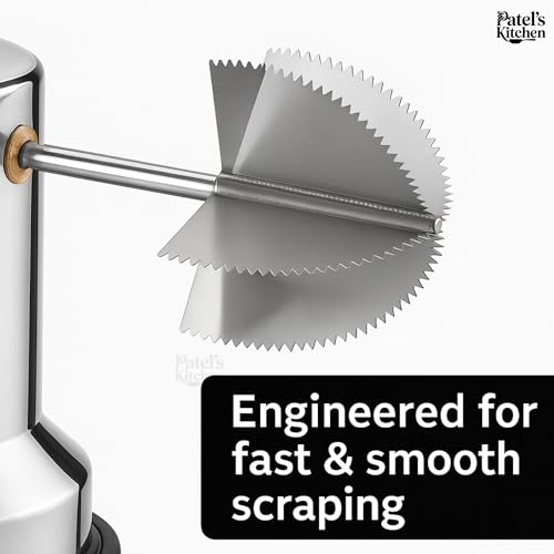 Image of PATEL'S KITCHEN Coconut Scraper with Stainless Steel Serrated Blade | Manual Coconut Grater Tool | Coconut Meat Remover | Kitchen Tool for Fresh Coconut Scraping (VACCUM Scraper, 1, Count)