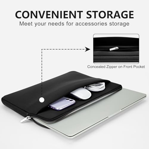 HEDUGO Laptop Hülle Tasche Kompatibel mit 15 bis 16 Zoll MacBook HP Acer Asus Notebook mit Reißverschluss Zubehörtasche Gepolstert… – Ansicht 3