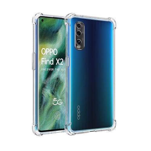 Plus Mobile Cover Soft & Flexible Shockproof Back Case with Cushioned Edges Transparent for Oppo Find X2 – Clear- Best and cheap mobile covers in India