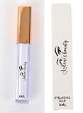 Leilanis Beauty Clear Eyelash Glue, Super Strong Hold, False Lashes Adhesive, Latex Free, Long Lasting, Easy Application, 3D Strip Lash Glue, All Day Wear, Waterproof, Sensitive Eyes, 8ml (White)