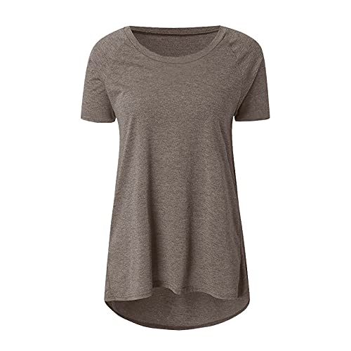 Túnica feminina fashion plus size gola redonda manga curta simples verão casual blusa solta blusa P-