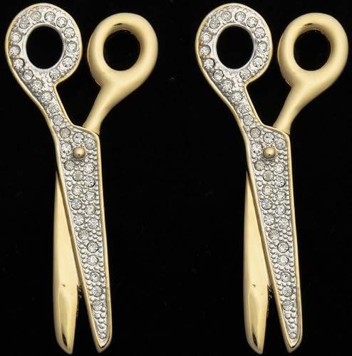Image of Set of 2 Brooch Lapel Pins With Rhinestones
