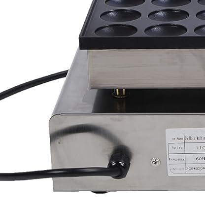 Pancake Maschine Commercial, Elektrischer Poffertjes Maker mit 25 Löcher Gusseisen Pfannkuchenautomat Mini Pfannkuchen Waffeleisen Maschine mit Antihaftbeschichtung (EU-Stecker – Bild 5