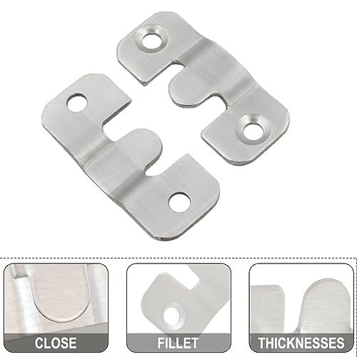Image of 10Pcs Flush Mount Bracket Stainless Steel Sectional Interlocking Furniture Connector Z Clip Bracket Heavy Duty Photo Frame Hook (Small,4.4CM)