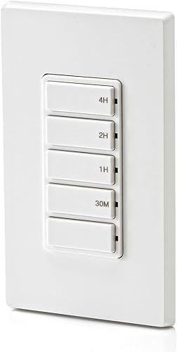 Miniatura 13 de Leviton Interruptor temporizador de cuenta regresiva DT104-1LW para luces domésticas, calentadores y escape, 30 minutos, 1-2-4 horas, no requiere